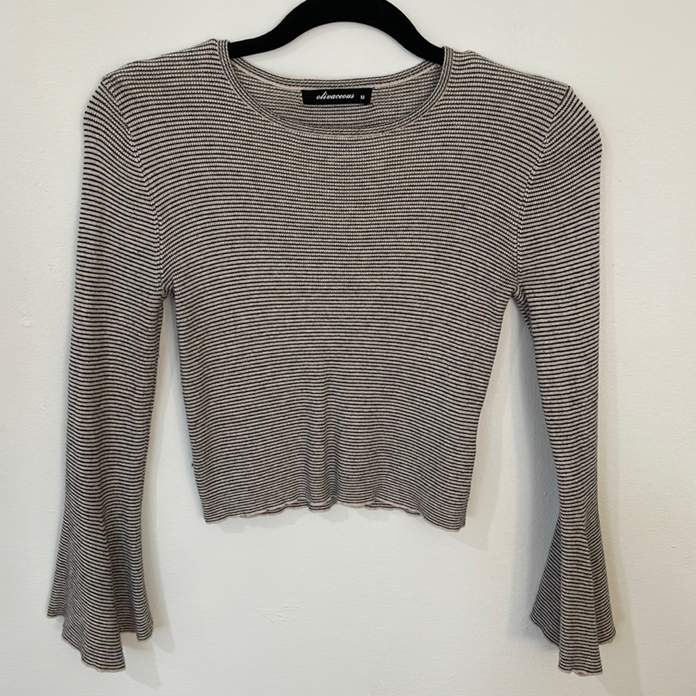 Black & Cream Pin Striped Top